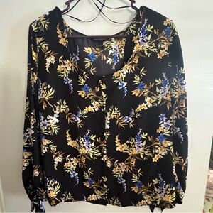 Banana Republic Factory 3/4 Sleeve Button Down Floral Blouse
